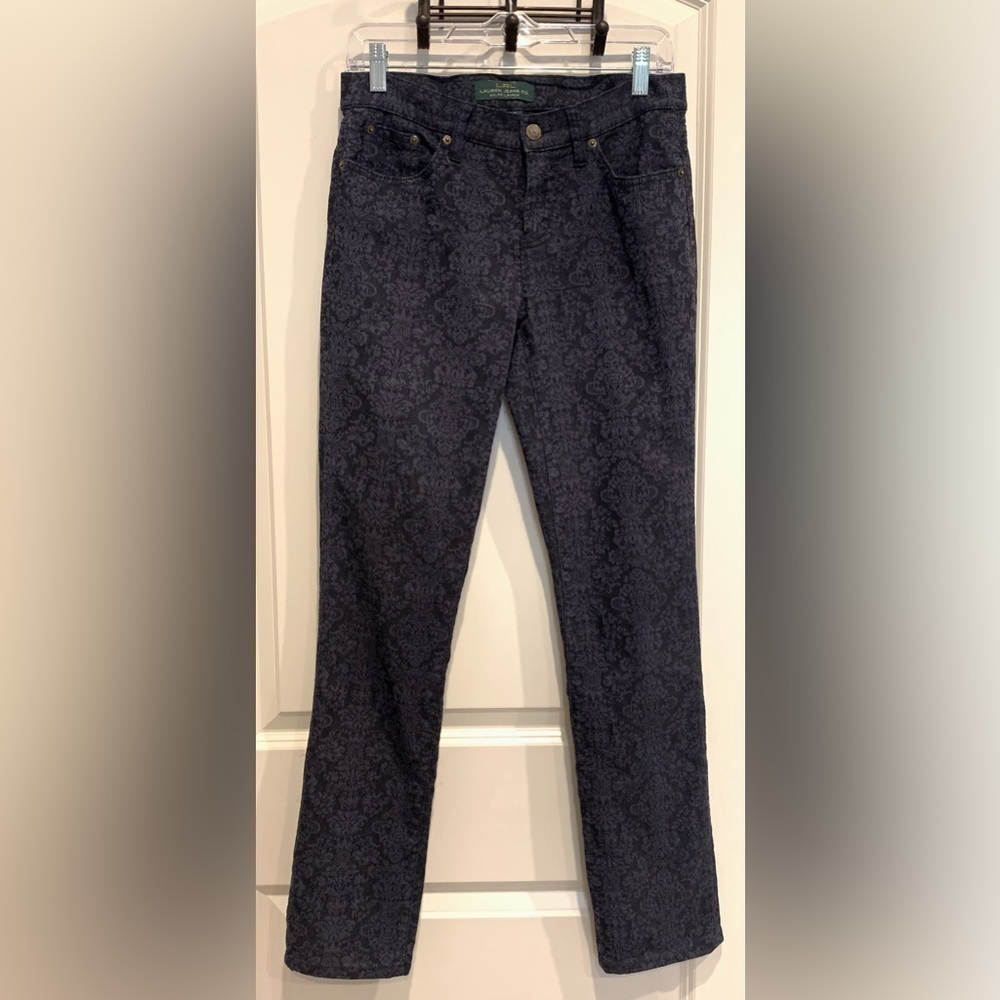 LRL Lauren Jeans Co Jacquard Blue Jeans Pants Women’s Size 4 Modern Straight